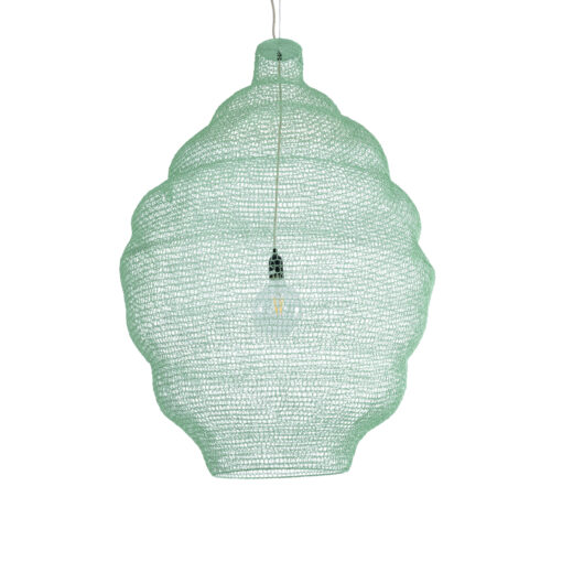 GloboStar® GLOBOSTAR® KENTUCKY 01903 Vintage Κρεμαστό Φωτιστικό Οροφής με Ντουί 1 x E27 AC 220-240V IP20 - Τιρκουάζ - Μ80 x Π80 x Y110cm