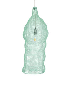 GloboStar® GLOBOSTAR® KENTUCKY 01906 Vintage Κρεμαστό Φωτιστικό Οροφής με Ντουί 1 x E27 AC 220-240V IP20 - Τιρκουάζ - Μ30 x Π30 x Y80cm