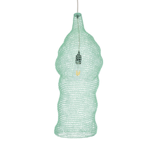 GloboStar® GLOBOSTAR® KENTUCKY 01906 Vintage Κρεμαστό Φωτιστικό Οροφής με Ντουί 1 x E27 AC 220-240V IP20 - Τιρκουάζ - Μ30 x Π30 x Y80cm