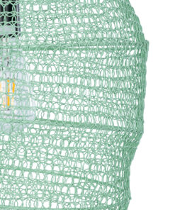 GLOBOSTAR® KENTUCKY 01909 Vintage Κρεμαστό Φωτιστικό Οροφής με Ντουί 1 x E27 AC 220-240V IP20 - Τιρκουάζ - Μ30 x Π30 x Y105cm 17 01909 8