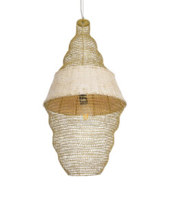 GloboStar® GLOBOSTAR® KENTUCKY 01910 Vintage Κρεμαστό Φωτιστικό Οροφής με Ντουί 1 x E27 AC 220-240V IP20 - Μπεζ - Μ40 x Π40 x Υ80cm
