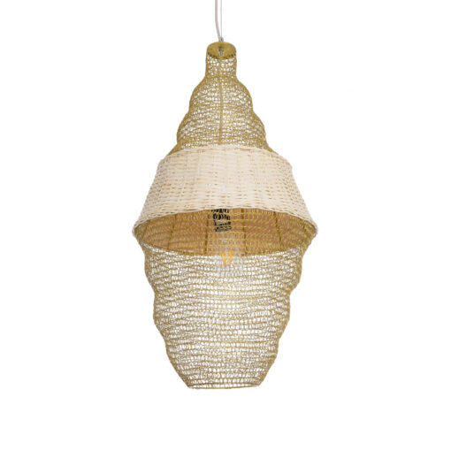 GloboStar® GLOBOSTAR® KENTUCKY 01910 Vintage Κρεμαστό Φωτιστικό Οροφής με Ντουί 1 x E27 AC 220-240V IP20 - Μπεζ - Μ40 x Π40 x Υ80cm