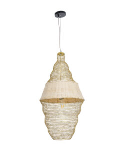 GLOBOSTAR® KENTUCKY 01910 Vintage Κρεμαστό Φωτιστικό Οροφής με Ντουί 1 x E27 AC 220-240V IP20 - Μπεζ - Μ40 x Π40 x Υ80cm 15 01910 4