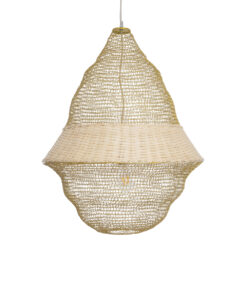 GLOBOSTAR® KENTUCKY 01911 Vintage Κρεμαστό Φωτιστικό Οροφής με Ντουί 1 x E27 AC 220-240V IP20 - Μπεζ - Μ60 x Π60 x Υ80cm 15 01911 5