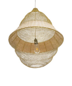 GLOBOSTAR® KENTUCKY 01911 Vintage Κρεμαστό Φωτιστικό Οροφής με Ντουί 1 x E27 AC 220-240V IP20 - Μπεζ - Μ60 x Π60 x Υ80cm 16 01911 6