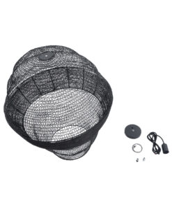 GLOBOSTAR® KENTUCKY 01912 Vintage Κρεμαστό Φωτιστικό Οροφής με Ντουί 1 x E27 AC 220-240V IP20 - Μαύρο - Μ60 x Π60 x Υ70cm 22 01912 11