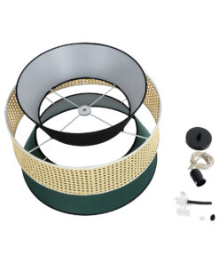 GLOBOSTAR® SAIGE 01916 Boho Κρεμαστό Φωτιστικό Οροφής με Ντουί 1 x E27 AC 220-240V IP20 - Πράσινο, Μαύρο & Μπεζ - Μ50 x Π50 x Υ36cm 20 01916 10