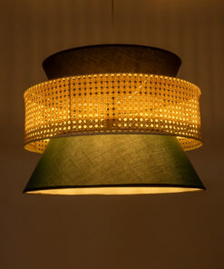 Alternative view of GLOBOSTAR® SAIGE 01916 Boho Κρεμαστό Φωτιστικό Οροφής με Ντουί 1 x E27 AC 220-240V IP20 - Πράσινο, Μαύρο & Μπεζ - Μ50 x Π50 x Υ36cm