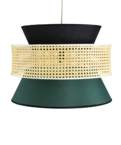 GLOBOSTAR® SAIGE 01916 Boho Κρεμαστό Φωτιστικό Οροφής με Ντουί 1 x E27 AC 220-240V IP20 - Πράσινο, Μαύρο & Μπεζ - Μ50 x Π50 x Υ36cm 15 01916 5