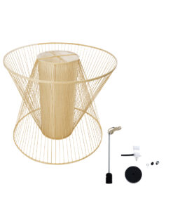 GLOBOSTAR® HIBISCUS 01926 Boho Κρεμαστό Φωτιστικό Οροφής με Ντουί 1 x E27 AC 220-240V IP20 - Μπεζ - Μ100 x Π100 x Υ90cm 22 01926 10