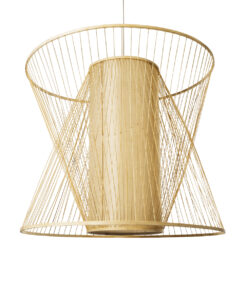 GloboStar® GLOBOSTAR® HIBISCUS 01926 Boho Κρεμαστό Φωτιστικό Οροφής με Ντουί 1 x E27 AC 220-240V IP20 - Μπεζ - Μ100 x Π100 x Υ90cm