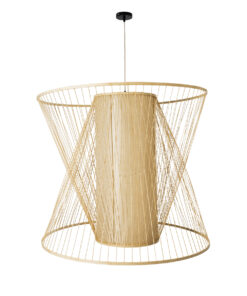 GLOBOSTAR® HIBISCUS 01926 Boho Κρεμαστό Φωτιστικό Οροφής με Ντουί 1 x E27 AC 220-240V IP20 - Μπεζ - Μ100 x Π100 x Υ90cm 15 01926 3