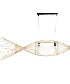 GLOBOSTAR® FISH 01927 Boho Κρεμαστό Φωτιστικό Οροφής με Ντουί 1 x E27 AC 220-240V IP20 - Μπεζ - Μ130 x Π42 x Υ42cm 13 01927 4