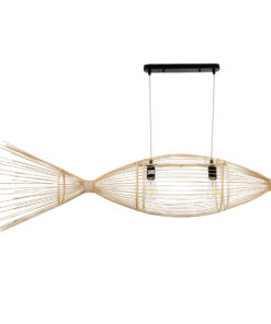 GLOBOSTAR® FISH 01927 Boho Κρεμαστό Φωτιστικό Οροφής με Ντουί 1 x E27 AC 220-240V IP20 - Μπεζ - Μ130 x Π42 x Υ42cm 14 01927 5