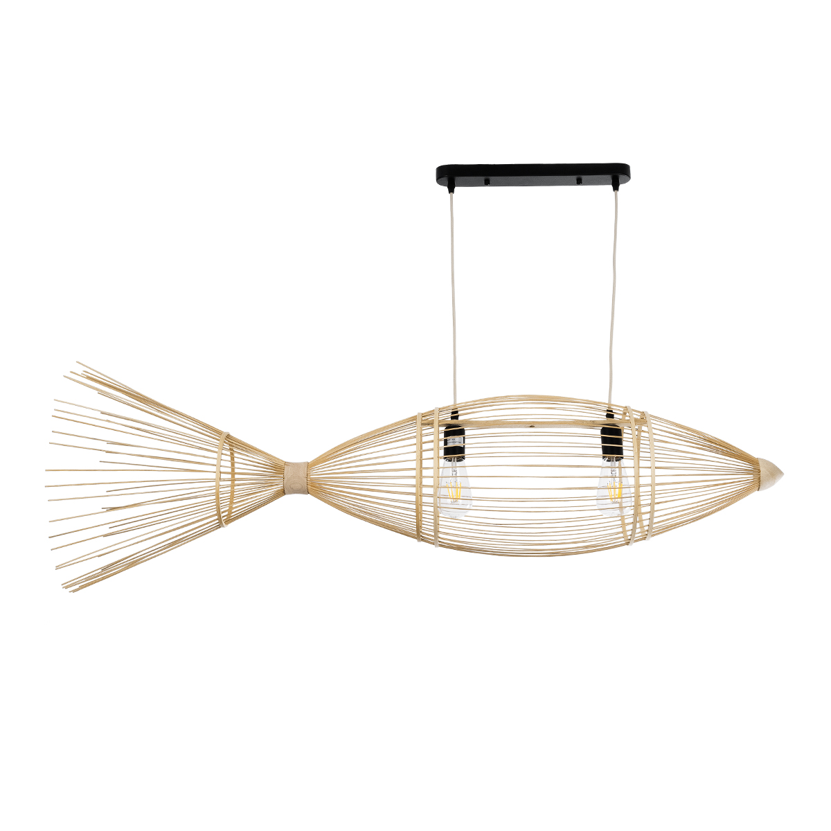 GLOBOSTAR® FISH 01927 Boho Κρεμαστό Φωτιστικό Οροφής με Ντουί 1 x E27 AC 220-240V IP20 - Μπεζ - Μ130 x Π42 x Υ42cm 6 GLOBOSTAR® FISH 01927 Boho Κρεμαστό Φωτιστικό Οροφής με Ντουί 1 x E27 AC 220-240V IP20 - Μπεζ - Μ130 x Π42 x Υ42cm - Image 4