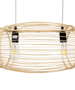 GLOBOSTAR® FISH 01927 Boho Κρεμαστό Φωτιστικό Οροφής με Ντουί 1 x E27 AC 220-240V IP20 - Μπεζ - Μ130 x Π42 x Υ42cm 16 01927 7