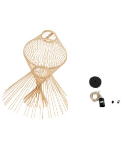 GLOBOSTAR® YOSHI 01928 Boho Κρεμαστό Φωτιστικό Οροφής με Ντουί 1 x E27 AC 220-240V IP20 - Μπεζ - Μ35 x Π35 x Υ60cm 22 01928 11