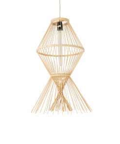 GloboStar® GLOBOSTAR® YOSHI 01928 Boho Κρεμαστό Φωτιστικό Οροφής με Ντουί 1 x E27 AC 220-240V IP20 - Μπεζ - Μ35 x Π35 x Υ60cm