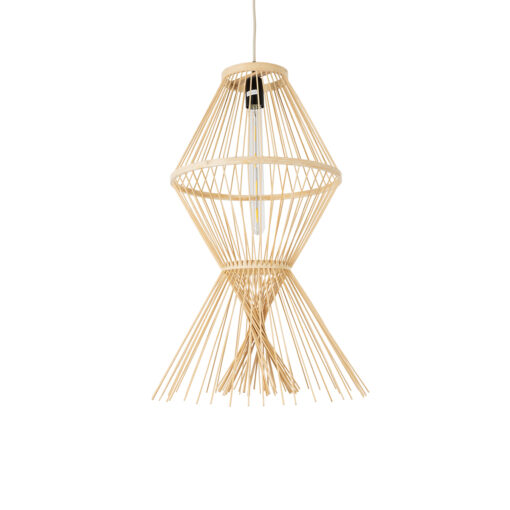GloboStar® GLOBOSTAR® YOSHI 01928 Boho Κρεμαστό Φωτιστικό Οροφής με Ντουί 1 x E27 AC 220-240V IP20 - Μπεζ - Μ35 x Π35 x Υ60cm