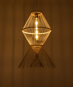 Alternative view of GLOBOSTAR® YOSHI 01928 Boho Κρεμαστό Φωτιστικό Οροφής με Ντουί 1 x E27 AC 220-240V IP20 - Μπεζ - Μ35 x Π35 x Υ60cm