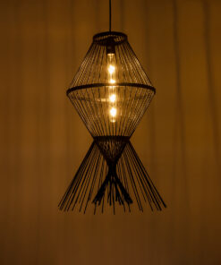 Alternative view of GLOBOSTAR® YOSHI 01929 Boho Κρεμαστό Φωτιστικό Οροφής με Ντουί 1 x E27 AC 220-240V IP20 - Μαύρο - Μ35 x Π35 x Υ60cm