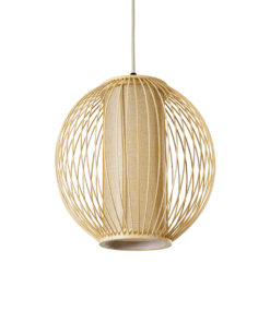 GloboStar® GLOBOSTAR® HIBISCUS 01934 Boho Κρεμαστό Φωτιστικό Οροφής με Ντουί 1 x E27 AC 220-240V IP20 - Μπεζ - Μ28 x Π28 x Υ28cm