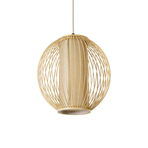 GloboStar® GLOBOSTAR® HIBISCUS 01934 Boho Κρεμαστό Φωτιστικό Οροφής με Ντουί 1 x E27 AC 220-240V IP20 - Μπεζ - Μ28 x Π28 x Υ28cm