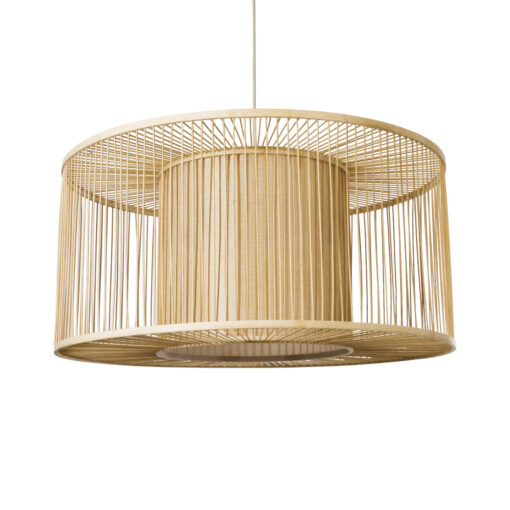 GloboStar® GLOBOSTAR® HIBISCUS 01936 Boho Κρεμαστό Φωτιστικό Οροφής με Ντουί 1 x E27 AC 220-240V IP20 - Μπεζ - Μ80 x Π80 x Υ38cm