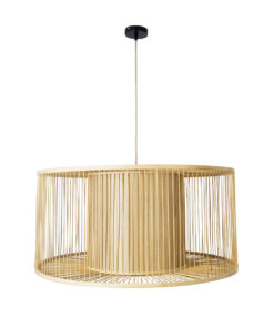 GLOBOSTAR® HIBISCUS 01936 Boho Κρεμαστό Φωτιστικό Οροφής με Ντουί 1 x E27 AC 220-240V IP20 - Μπεζ - Μ80 x Π80 x Υ38cm 15 01936 3