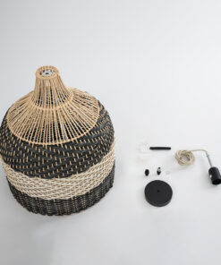 GLOBOSTAR® BARBADOS 01944 Boho Κρεμαστό Φωτιστικό Οροφής με Ντουί 1 x E27 AC 220-240V IP20 - Μπεζ & Χακί - Μ40 x Π40 x Υ45cm 21 01944 11