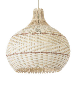 GloboStar® GLOBOSTAR® SANTACRUZ 01950 Boho Κρεμαστό Φωτιστικό Οροφής με Ντουί 1 x E27 AC 220-240V IP20 - Μπεζ & Καφέ - Μ40 x Π40 x Υ40cm