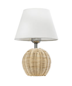 GLOBOSTAR® HASUMI 01957 Boho Επιτραπέζιο Φωτιστικό Πορτατίφ με Ντουί 1 x E27 AC 220-240V IP20 - Μπεζ & Λευκό - Μ19 x Π19 x Υ30cm 11 01957 4