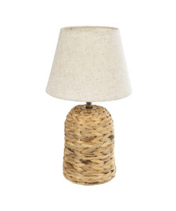GloboStar® GLOBOSTAR® HOLOKAI 01960 Boho Επιτραπέζιο Φωτιστικό Πορτατίφ με Ντουί 1 x E27 AC 220-240V IP20 - Μπεζ & Λευκό - Μ23 x Π23 x Υ40cm