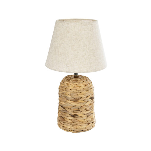 GloboStar® GLOBOSTAR® HOLOKAI 01960 Boho Επιτραπέζιο Φωτιστικό Πορτατίφ με Ντουί 1 x E27 AC 220-240V IP20 - Μπεζ & Λευκό - Μ23 x Π23 x Υ40cm