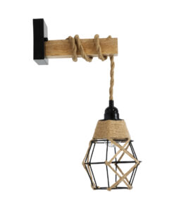 GLOBOSTAR® BELLARIVA 01961 Boho Φωτιστικό Τοίχου - Απλίκα με Ντουί 1 x E27 AC 220-240V IP20 - Μπεζ & Μαύρο - Μ10 x Π30 x Υ43cm 11 01961 5