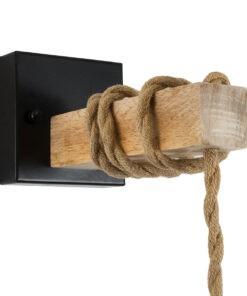 GLOBOSTAR® BELLARIVA 01961 Boho Φωτιστικό Τοίχου - Απλίκα με Ντουί 1 x E27 AC 220-240V IP20 - Μπεζ & Μαύρο - Μ10 x Π30 x Υ43cm 12 01961 6