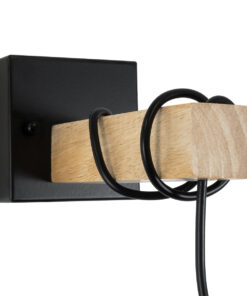 GLOBOSTAR® BELLARIVA 01962 Boho Φωτιστικό Τοίχου - Απλίκα με Ντουί 1 x E27 AC 220-240V IP20 - Μπεζ & Μαύρο - Μ10 x Π26 x Υ40cm 12 01962 6