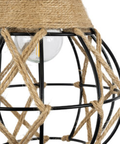 GLOBOSTAR® BELLARIVA 01962 Boho Φωτιστικό Τοίχου - Απλίκα με Ντουί 1 x E27 AC 220-240V IP20 - Μπεζ & Μαύρο - Μ10 x Π26 x Υ40cm 13 01962 7