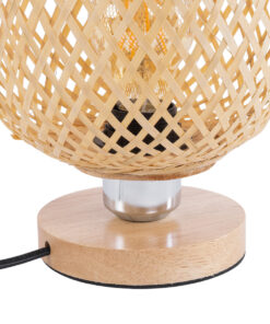 GLOBOSTAR® KERRY 01981 Boho Επιτραπέζιο Φωτιστικό Πορτατίφ με Ντουί 1 x E27 AC 220-240V IP20 - Μπεζ - Μ18 x Π18 x Υ25cm 12 01981 6