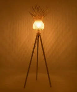 Alternative view of GloboStar® POPPY 01984 Boho Επιδαπέδιο Φωτιστικό Μονόφωτο 1 x E27 IP20 Μπεζ Ξύλο - Μ58 x Π58 x Υ168cm