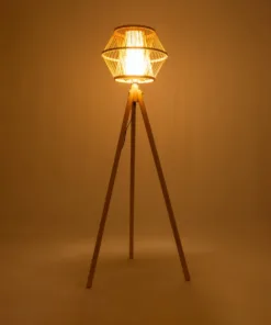 Alternative view of GloboStar® POPPY 01985 Boho Επιδαπέδιο Φωτιστικό Μονόφωτο 1 x E27 IP20 Μπεζ Ξύλο - Μ58 x Π58 x Υ151cm