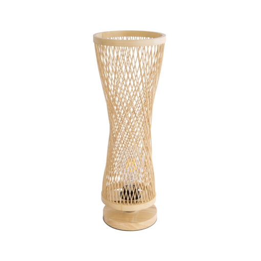 GloboStar® GLOBOSTAR® ROWAN 01994 Boho Επιτραπέζιο Φωτιστικό Πορτατίφ με Ντουί 1 x E27 AC 220-240V IP20 - Μπεζ - Μ17 x Π17 x Υ42cm