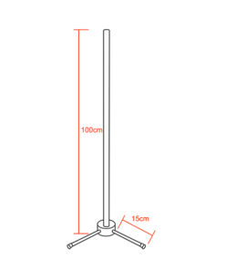 GloboStar® Μοντέρνο Minimal Επιδαπέδιο Μαύρο Φωτιστικό 100cm LED 16 Watt με Ασύρματο Χειριστήριο RF & Dimmer Ροζ GloboStar ALIEN Design GLOBO-100-7