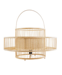 Alternative view of GloboStar® SORENIA 02004 Boho Επιδαπέδιο Φωτιστικό Μονόφωτο 1 x E27 IP20 Μπεζ Ξύλο - Μ60 x Π60 x Υ32cm