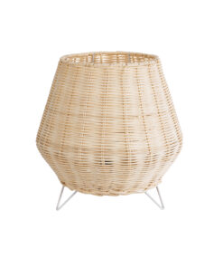 GloboStar® GLOBOSTAR® BOLSON 02010 Boho Επιδαπέδιο Φωτιστικό με Ντουί 1 x E27 AC 220-240V IP20 - Μπεζ & Λευκό - Μ30 x Π30 x Υ30cm