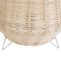 GLOBOSTAR® BOLSON 02010 Boho Επιδαπέδιο Φωτιστικό με Ντουί 1 x E27 AC 220-240V IP20 - Μπεζ & Λευκό - Μ30 x Π30 x Υ30cm 14 02010 7