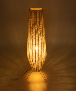 Alternative view of GloboStar® BOLSON 02013 Boho Επιδαπέδιο Φωτιστικό Μονόφωτο 1 x E27 IP20 Μπεζ Ξύλο με Λευκό Μέταλλο - Μ30 x Π30 x Υ120cm