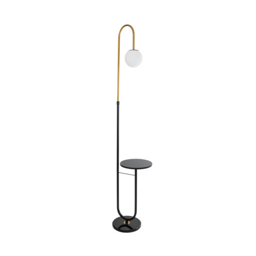 GloboStar® GLOBOSTAR® CORDELIA 02024 Μοντέρνο Επιδαπέδιο Φωτιστικό με Ντουί 1 x E27 AC 220-240V IP20 - Μαύρο & Χρυσό - Μ30 x Π38 x Υ180cm