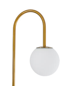 GloboStar® CORDELIA 02025 Μοντέρνο Επιδαπέδιο Φωτιστικό Μονόφωτο 1 x E27 IP20 Χρυσό Μέταλλο, Λευκό Γυαλί με Λευκό Μάρμαρο - Μ30 x Π38 x Υ180cm 15 02025 5