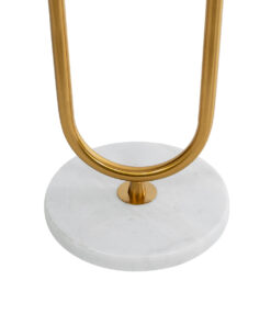 GloboStar® CORDELIA 02025 Μοντέρνο Επιδαπέδιο Φωτιστικό Μονόφωτο 1 x E27 IP20 Χρυσό Μέταλλο, Λευκό Γυαλί με Λευκό Μάρμαρο - Μ30 x Π38 x Υ180cm 18 02025 8